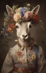 Dubbelt kort med kuvert - Blomstrande get (Fraktfritt)