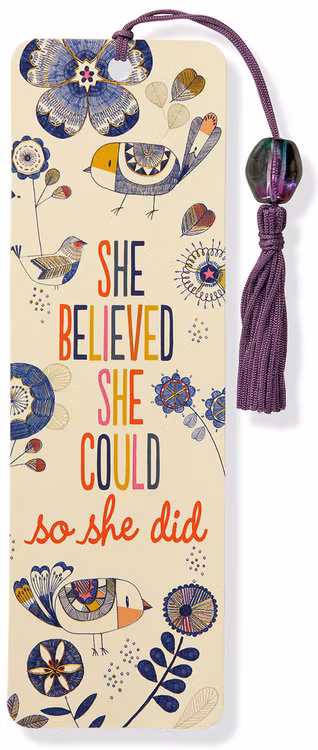 Bokmärke Extra lyxigt - "She believed she could so she did" (Fraktfritt)