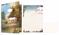 Skrivset med Brevpapper och Kuvert - Enhörningen