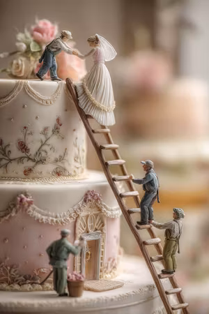 Dubbelt kort med kuvert - Mot toppen av bröllopstårtan (Fraktfritt)