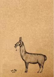 Anteckningsbok - Blomstertuggande lama (A6-format)