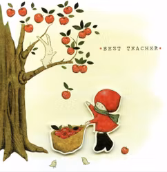 Vackert kort med kuvert - Bästa läraren (Fraktfritt)