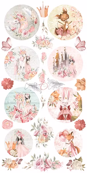 Vackra pysselpapper - Pappersdekorationer - Prinsessäventyr (6 ark)