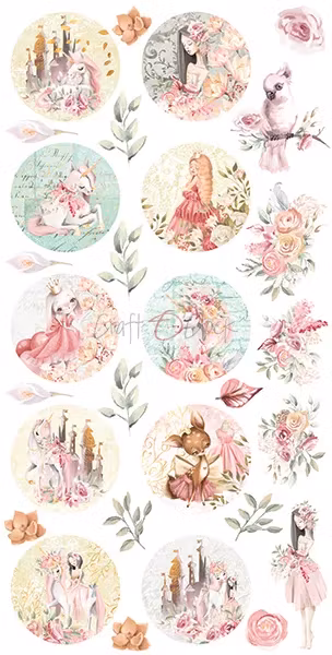 Vackra pysselpapper - Pappersdekorationer - Prinsessäventyr (6 ark)