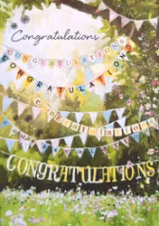 Dubbelt kort med kuvert - Grattisgirlanger (Fraktfritt)