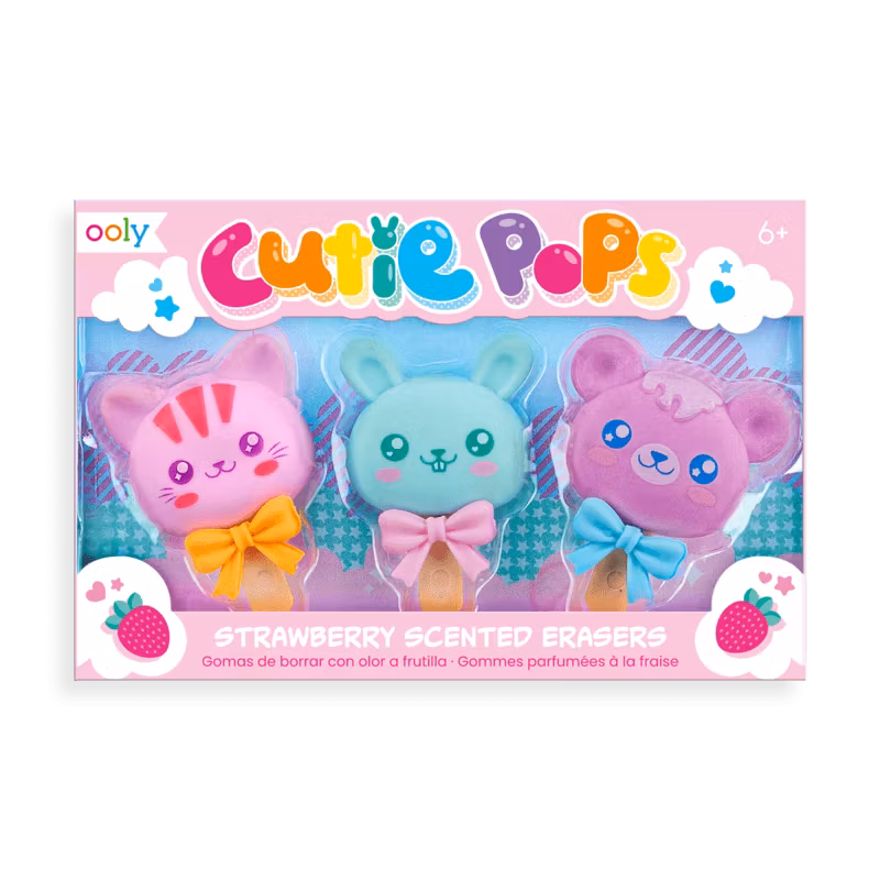 Cutie Pops - 3 st sudd med doft av jordgubb
