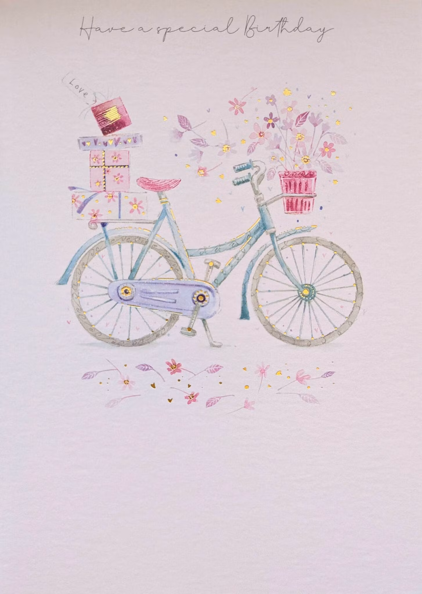 Dubbelt kort med kuvert - Cykel på födelsedagen (Fraktfritt)