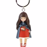 Nyckelring - Flicka med röd klänning