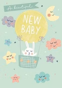 Dubbelt kort med kuvert - Beautiful new baby (Fraktfritt)