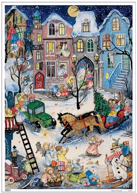 A4 Adventskalendrar - (Fraktfritt) Blandade motiv med glitter - Många olika att välja bland