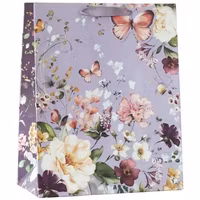 Större Presentpåse - Lila blommor