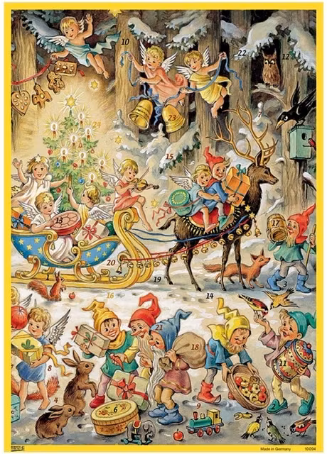 A4 Adventskalendrar - (Fraktfritt) Blandade motiv med glitter - Många olika att välja bland