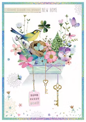 Dubbelt kort med kuvert - Lycka i nya hemmet (Fraktfritt)