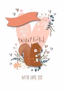 Dubbelt kort med kuvert - Ekorre med hjärta (Fraktfritt)