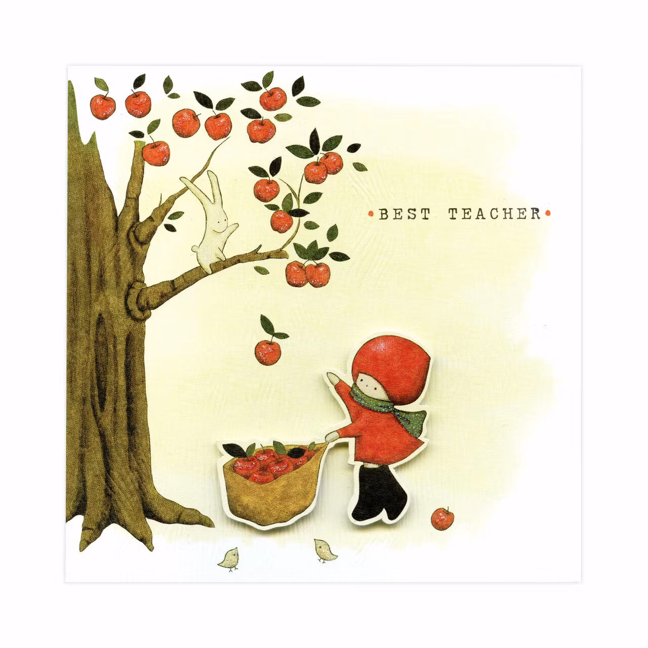 Vackert kort med kuvert - Bästa läraren (Fraktfritt)