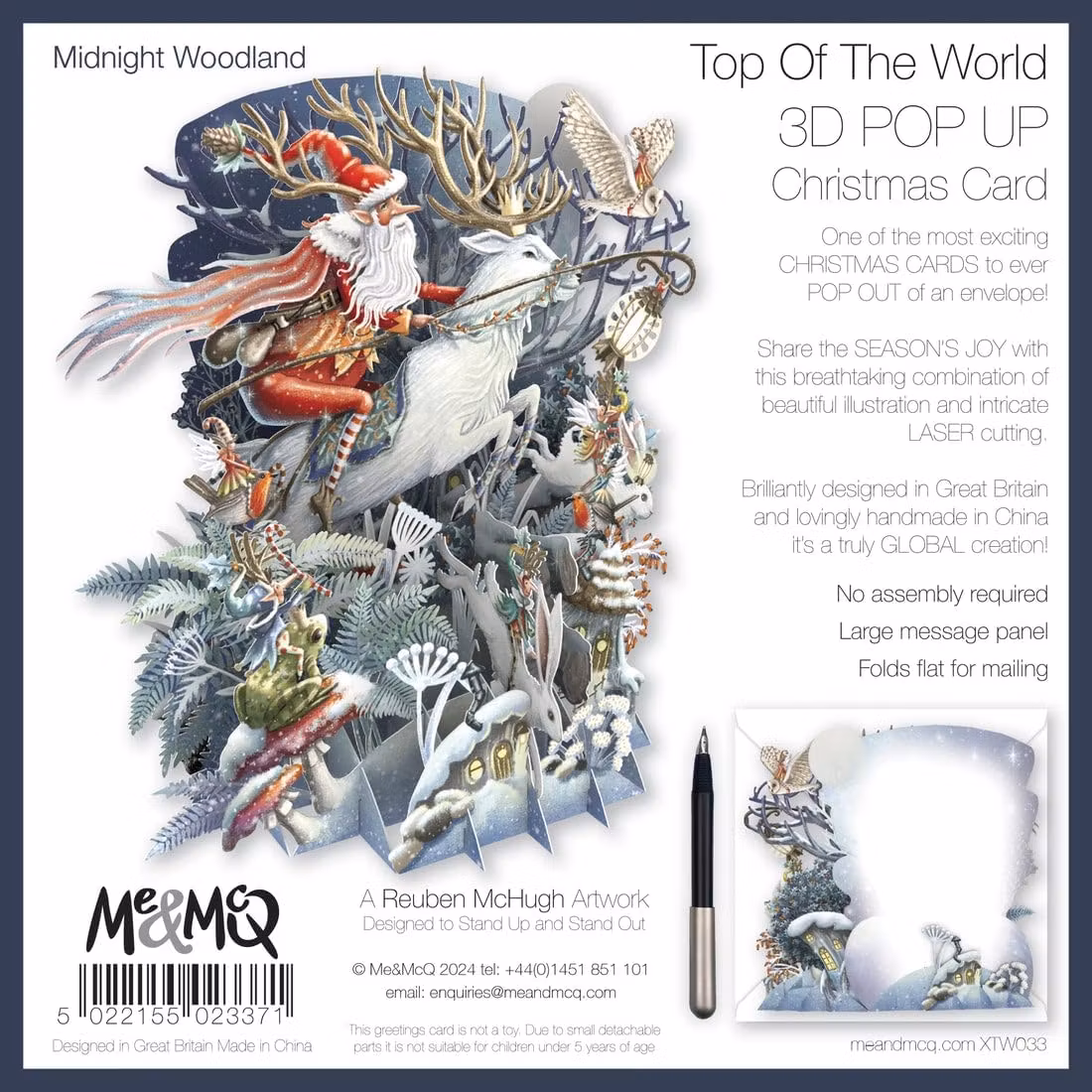 Magiskt, utvikbart julkort  - Den ridande tomten (Fraktfritt)