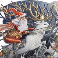 Magiskt, utvikbart julkort  - Den ridande tomten (Fraktfritt)