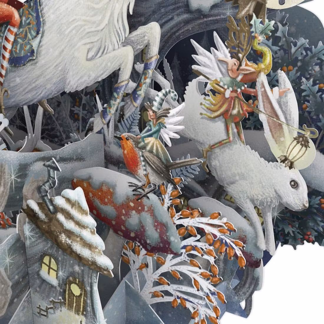 Magiskt, utvikbart julkort  - Den ridande tomten (Fraktfritt)