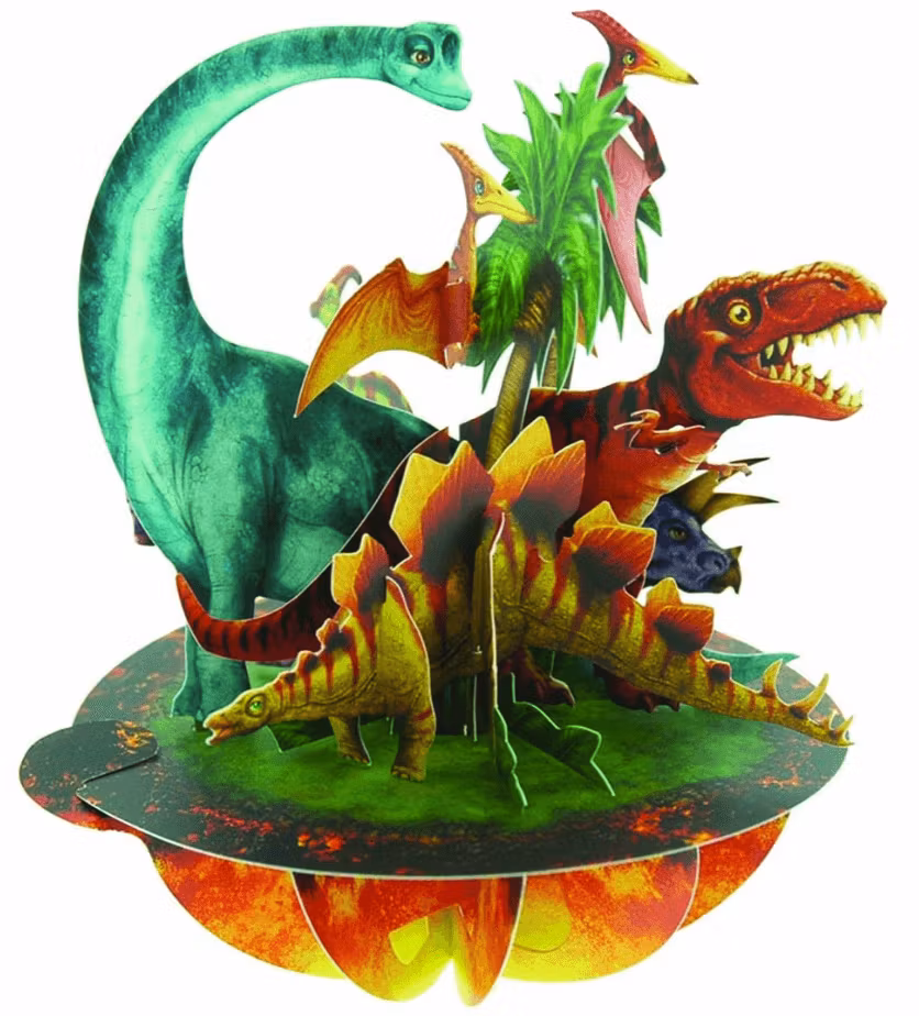 Magiskt gratulationskort  - Snurrande Dinosauriegrattis (Fraktfritt)