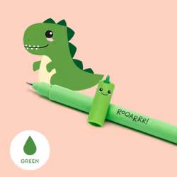 Gelépenna med suddbart bläck - Grön Dino