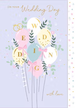 Dubbelt kort med kuvert - Bröllopsballonger (Fraktfritt)