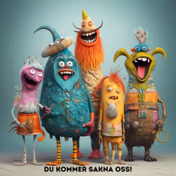 Dubbelt kort med kuvert - Du kommer sakna oss (Fraktfritt)