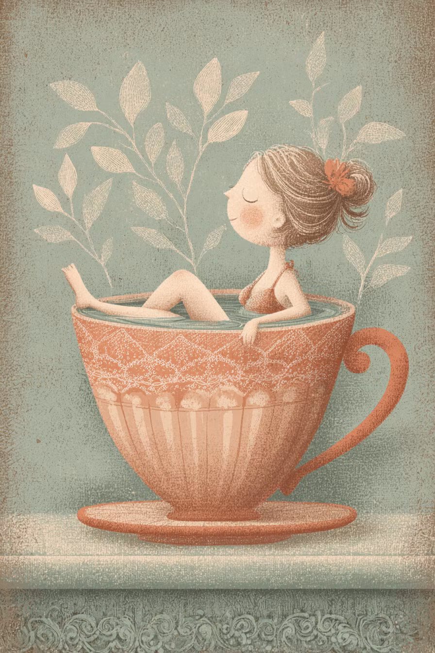 Dubbelt kort med kuvert - Dopp i en kopp (Fraktfritt)