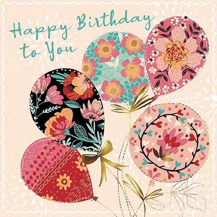 Dubbelt kort - Födelsedagsballonger (Fraktfritt)