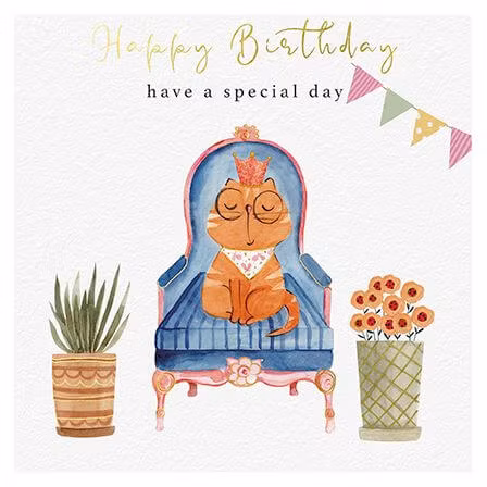 Dubbelt kort - Katten på stolen (Fraktfritt)