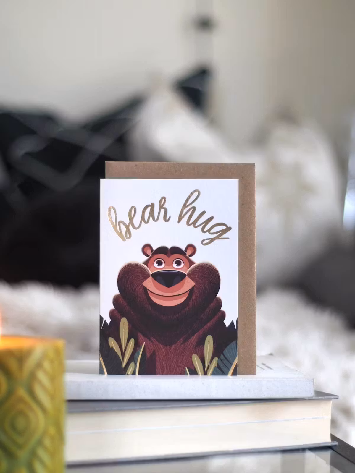 Dubbelt kort med kuvert - Björnkram (Fraktfritt)