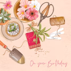 Dubbelt kort med kuvert - Plantering på födelsedagen (Fraktfritt)