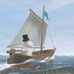 Dubbelt kort med kuvert - Muminpappan och havet (Fraktfritt)