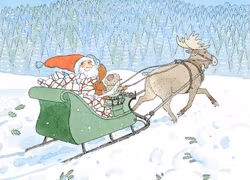 Enkelt julkort - Tomtesläden (Fraktfritt)