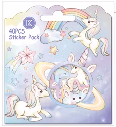 Klistermärken - Enhörningar med silver