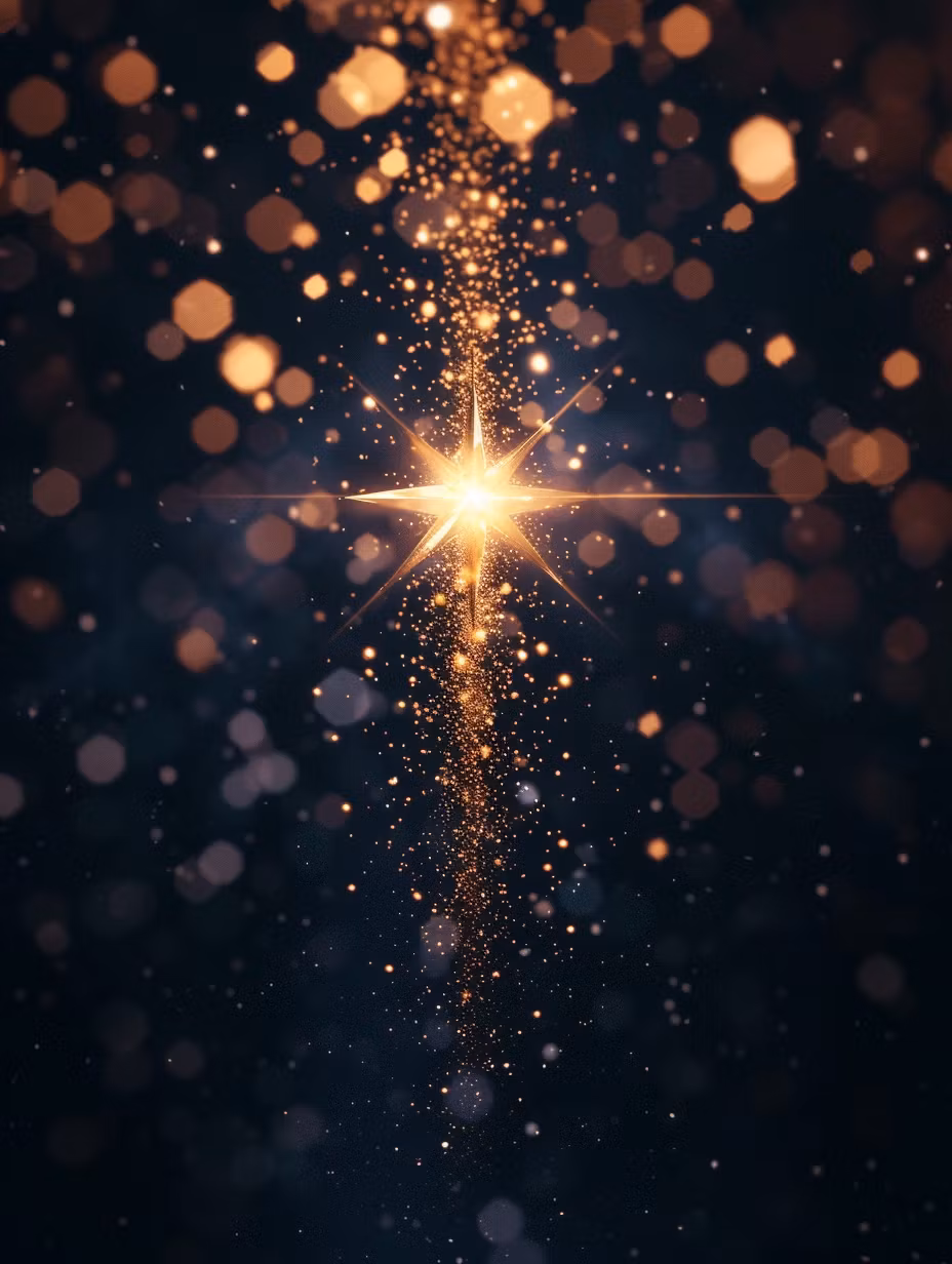 Enkelt kort utan kuvert - Strålande stjärna (Fraktfritt)