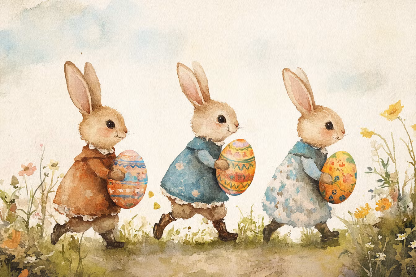 Enkelt Påskkort - Äggparad (Fraktfritt)