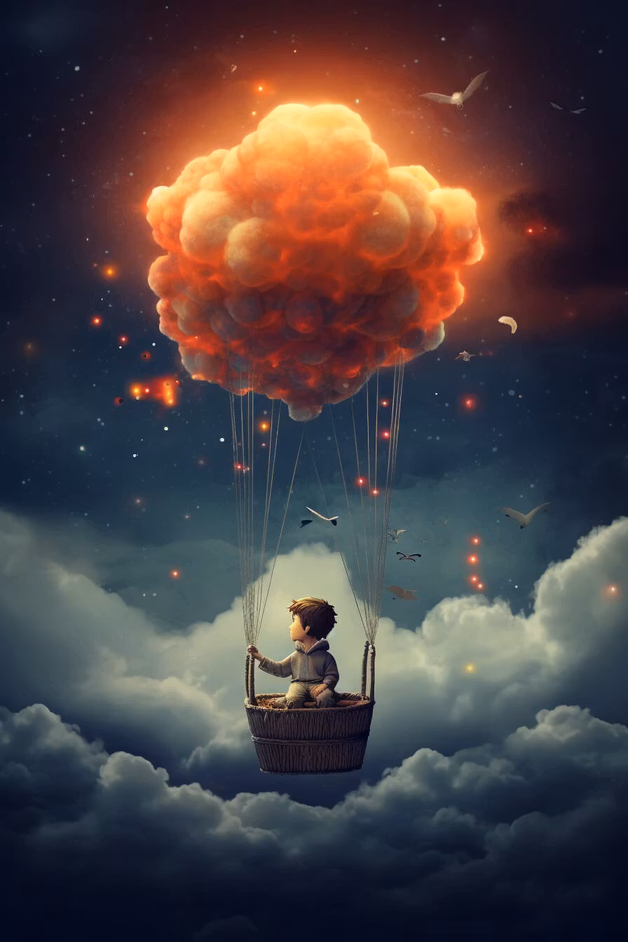 Enkelt kort - Lysande molnfarkost (Fraktfritt)