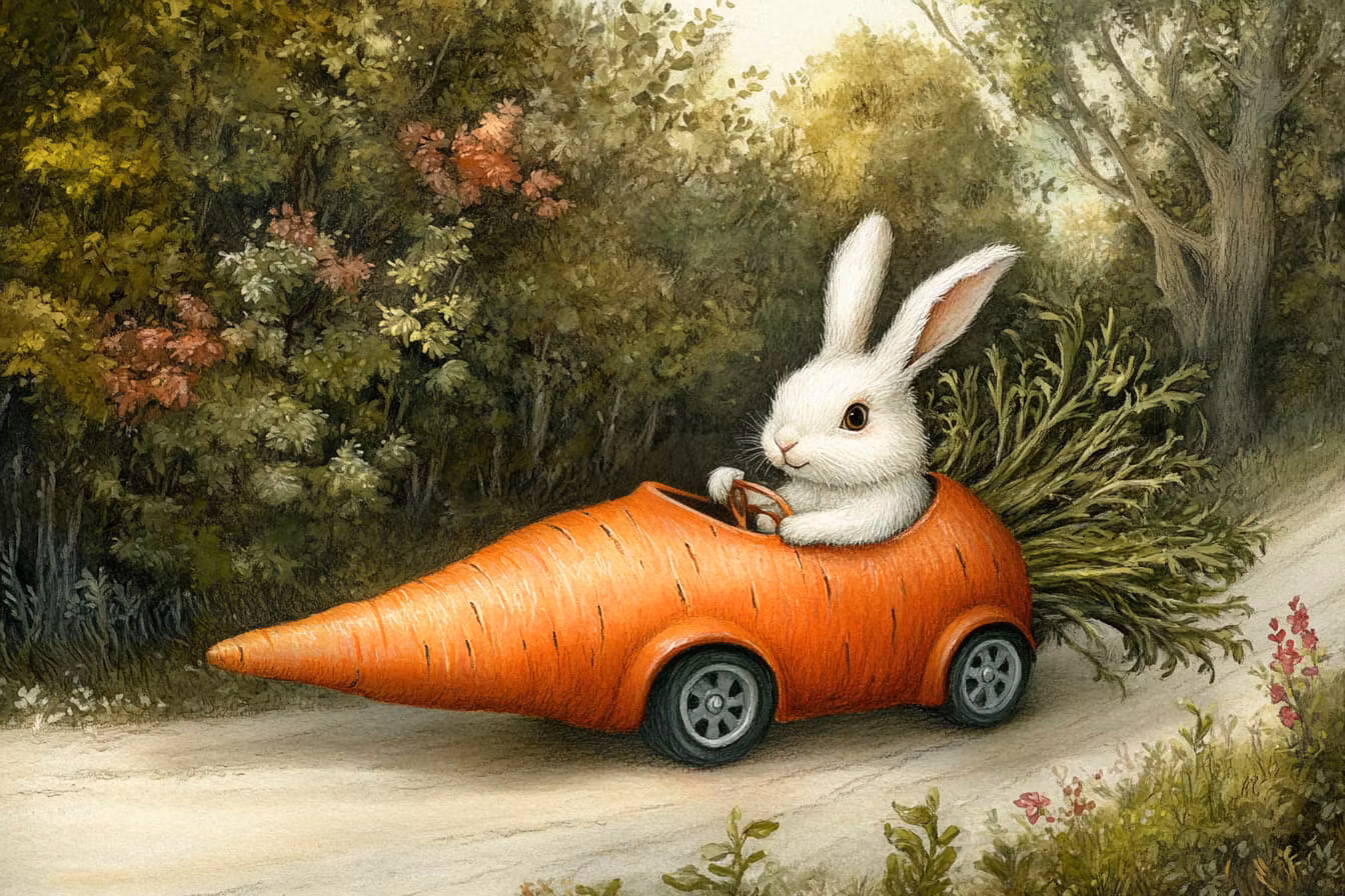 Enkelt kort - Morotsbil (Fraktfritt)