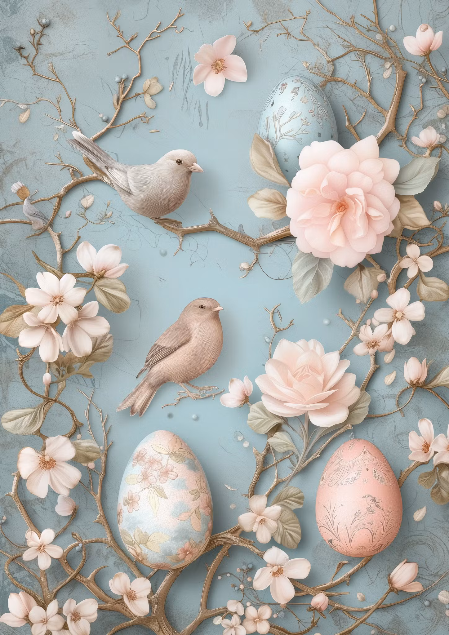 Enkelt Påskkort - Påsk i pastell (Fraktfritt)