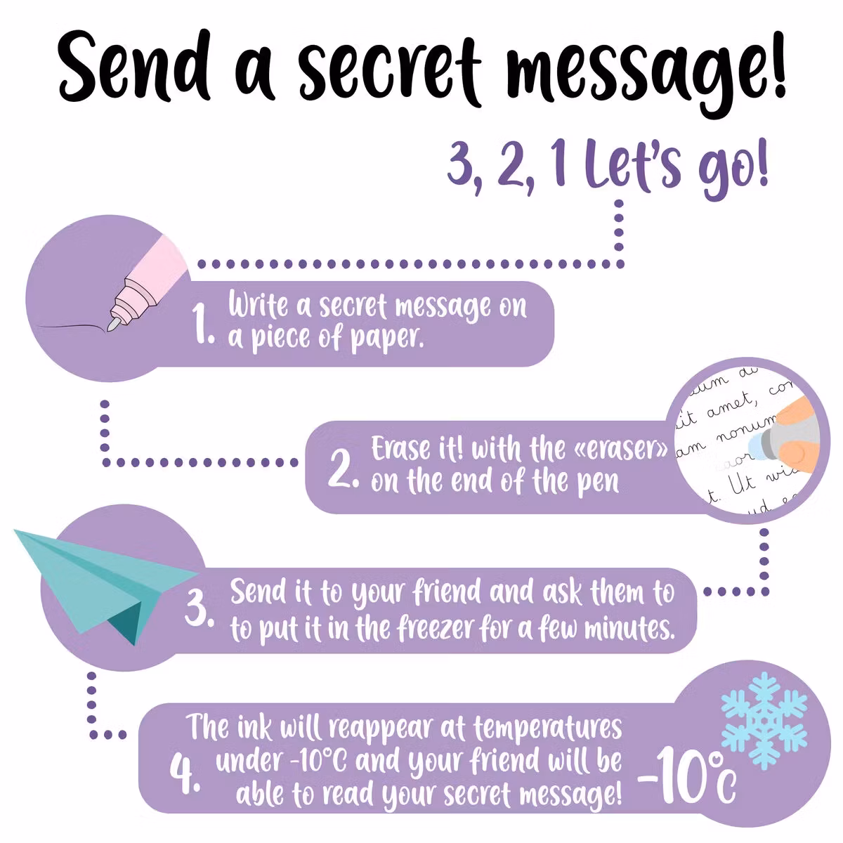 Tre gelépennor med suddbart bläck - The Boo Crew