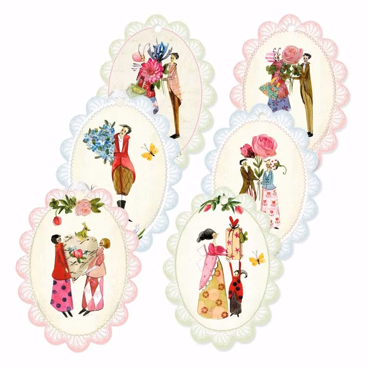 Presenttaggar - Blommor och blad