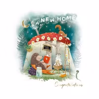 Kort med kuvert - Nytt hem (Fraktfritt)