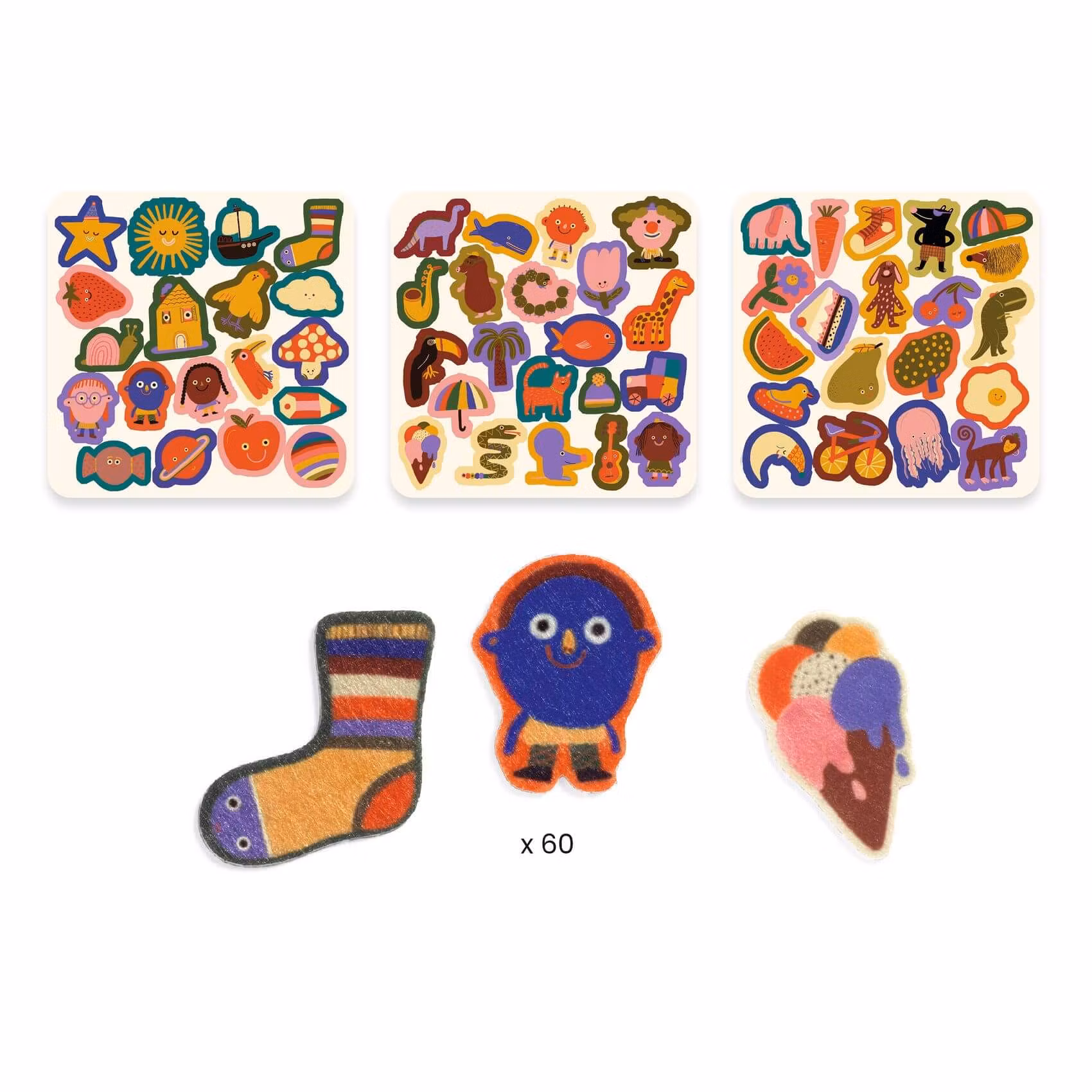 60st Felt klistermärken - The Silly Ones! (Fraktfritt)