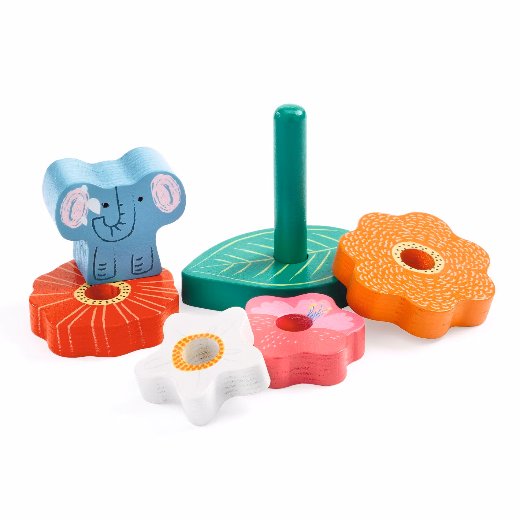 Pussel och Stapellek - Djuren och blommorna