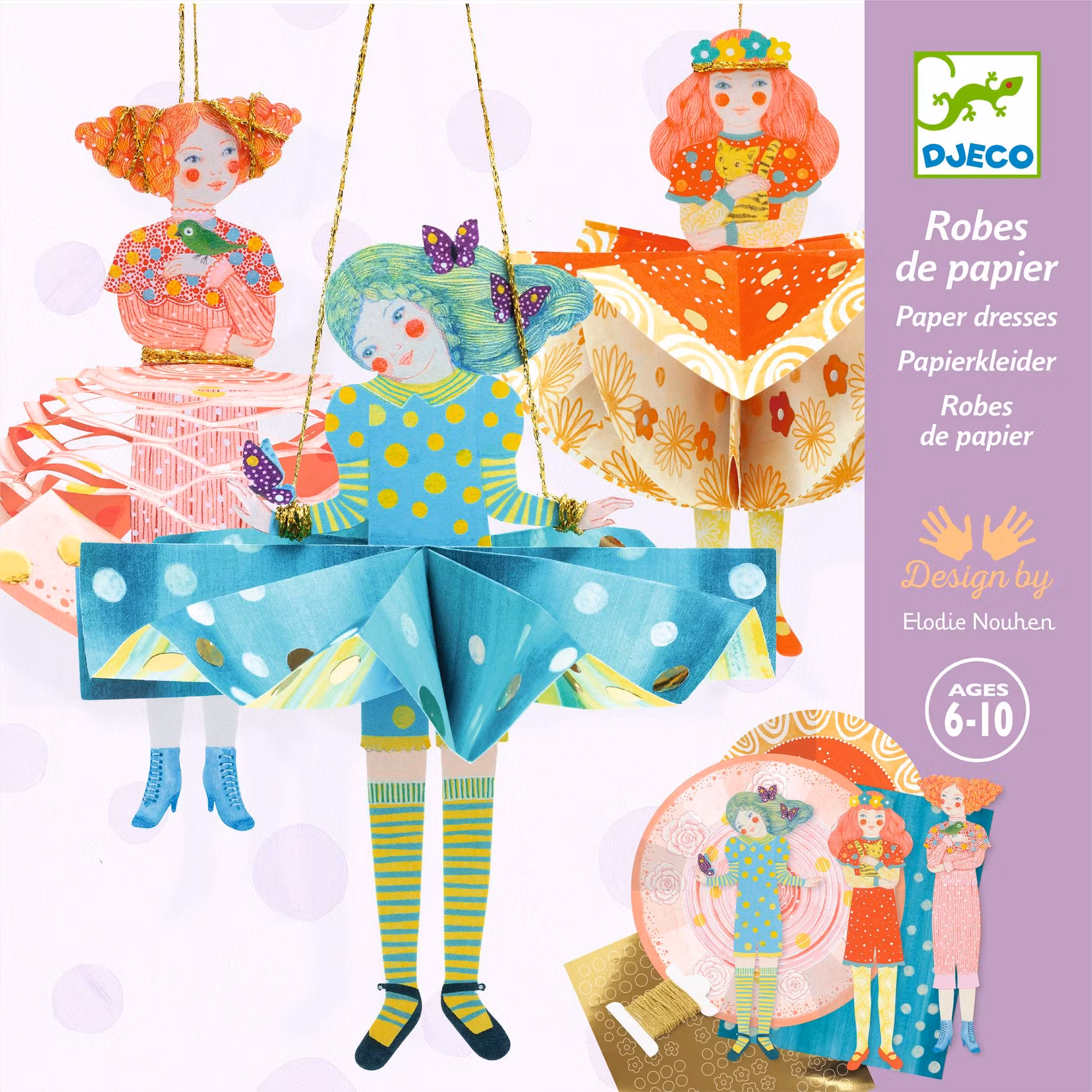 Flickornas klänningar - Vik vackra kläder av papper