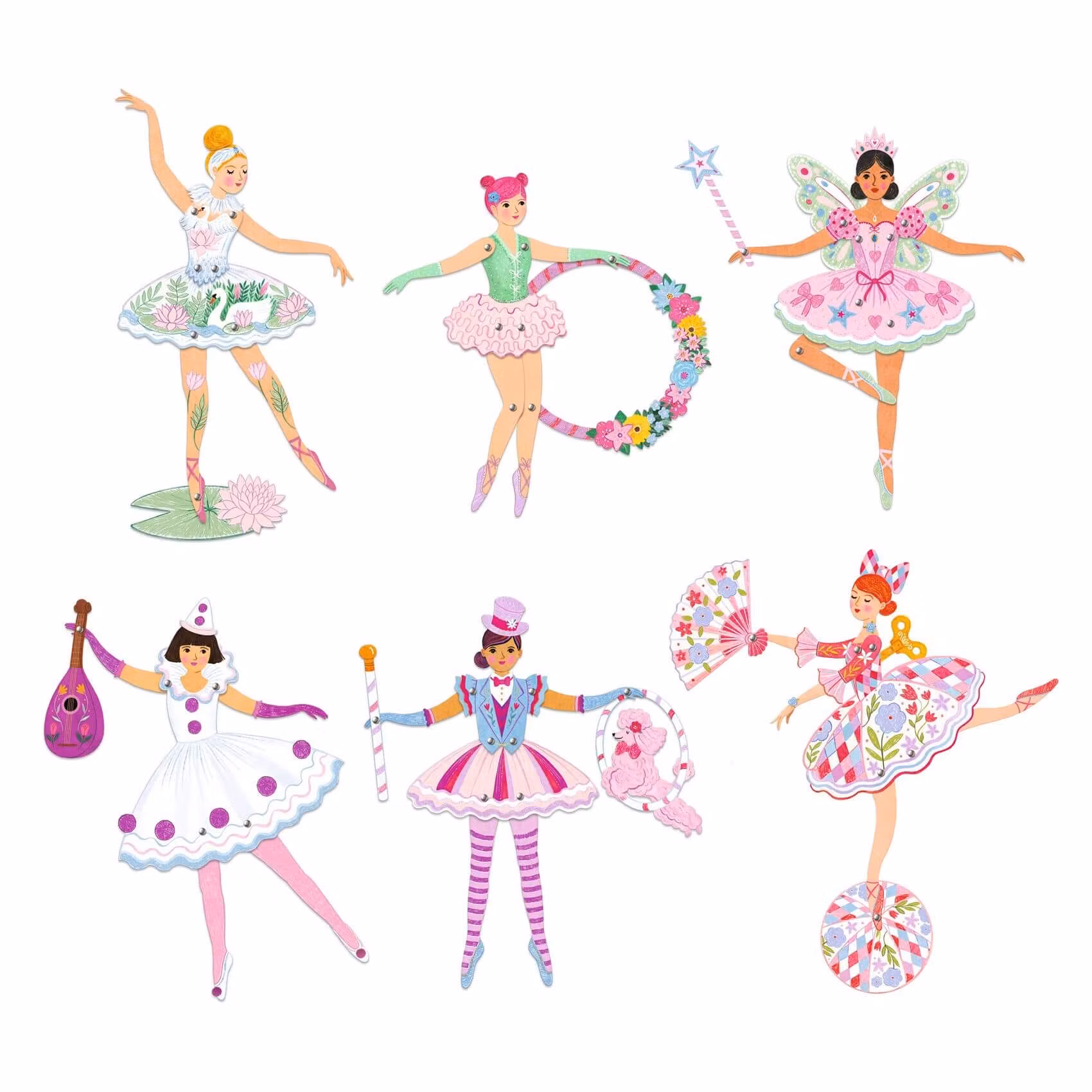 Sprattelgubbar - Tutuer (Jumping Jack, Fairies) från Djeco