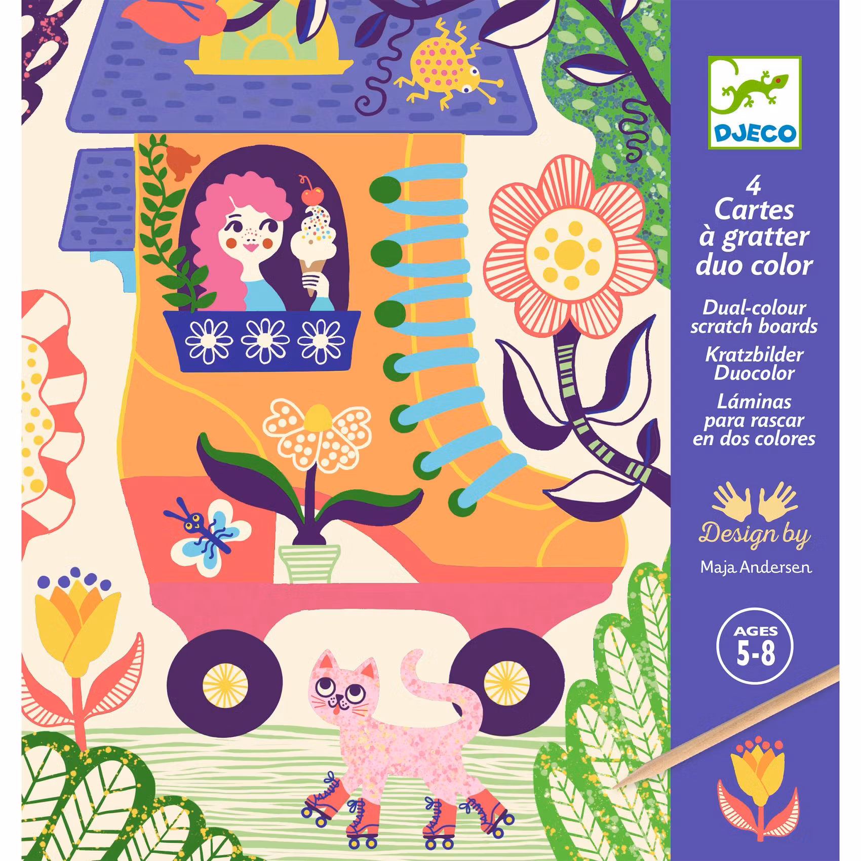 Kladdfritt pyssel - Skrapa fram motiv - Annorlunda hus