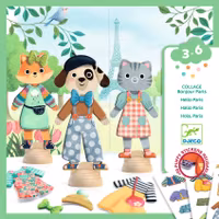 Klippdockor - Tre franska djur med fina kläder