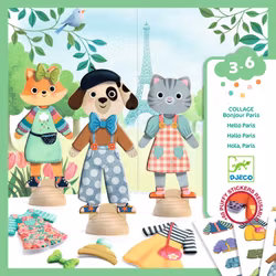 Klippdockor - Tre franska djur med fina kläder