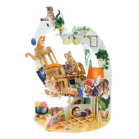 Magiska gratulationskort - Gungande katter (Fraktfritt)